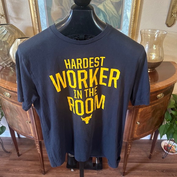 UA ‘The Rock’ The Hardest Worker in the Room T Shirt - Picture 1 of 6